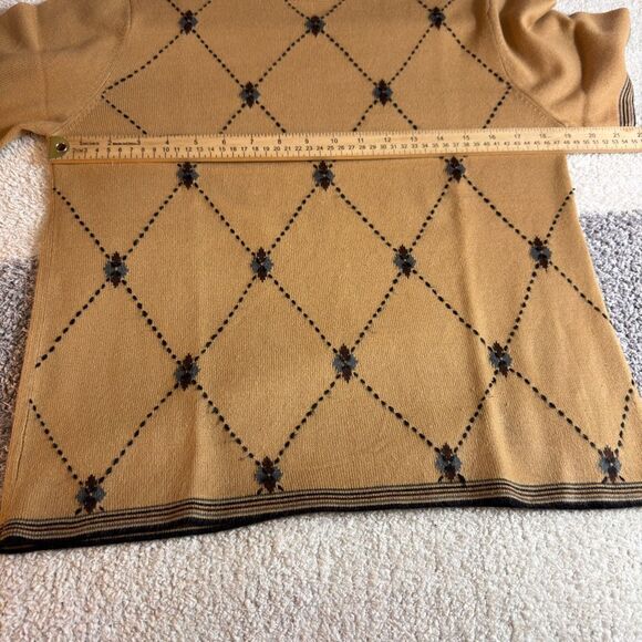 Vintage Sag Habor Sweater Womens Sz Petite Medium Knit Diamond Pattern Academia - Picture 5 of 9
